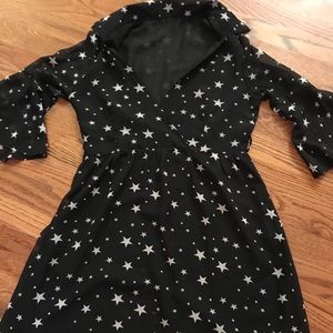 A star speckled black dress